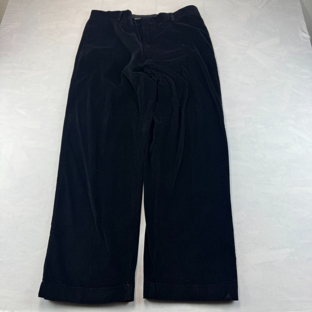 Alfani Corduroy Pants Men 36/30 Black Straight Leg Mid-Rise Comfort Slash Pocket